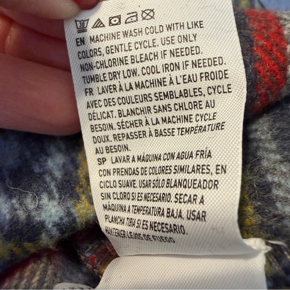 American Eagle AE Oversized Button Up Fleece Mult… - image 9